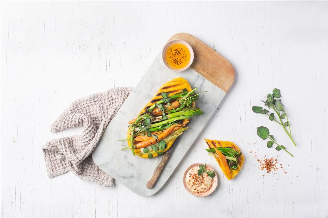 Grillattu juuresleipä