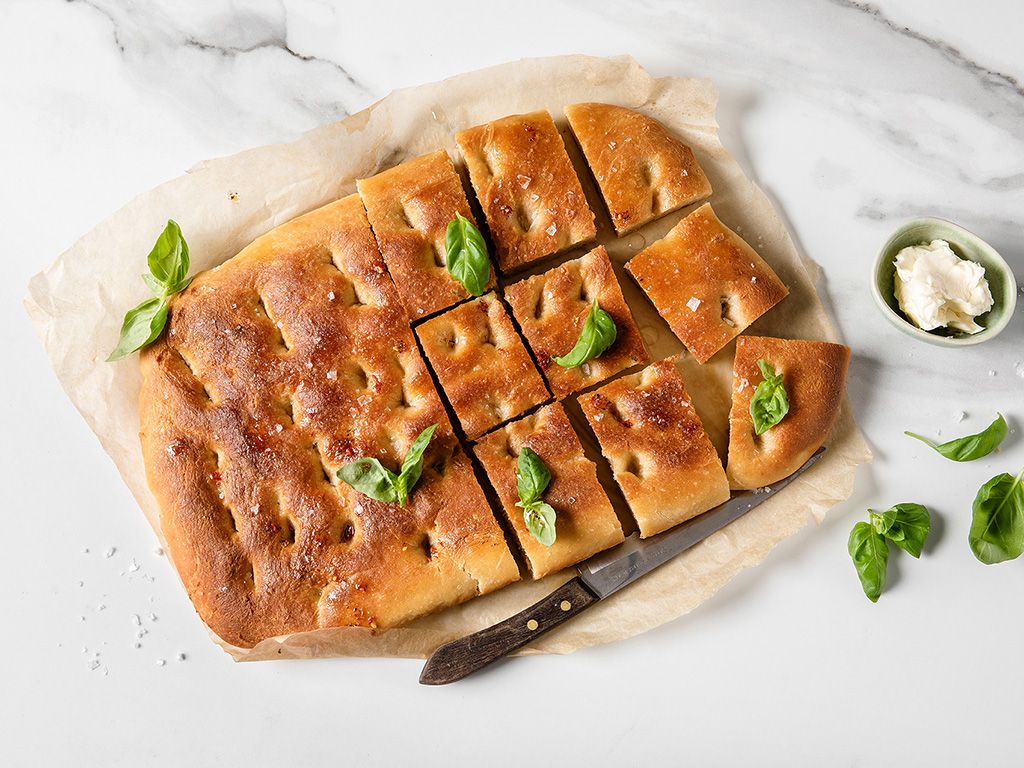 Valkosipulifocaccia