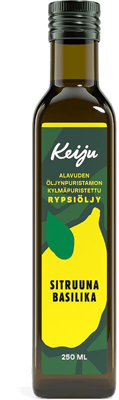 Keiju Kylmäpuristettu rypsiöljy sitruuna-basilika 250 ml